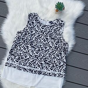 Karl Lagerfeld black & white printed tank blouse